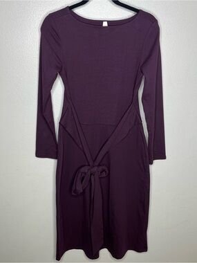 Pact Long Sleeve Organic Cotton Brunch Fit and Flare Plum - Small